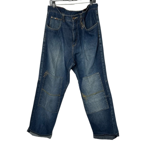 Phat Farm Vintage Y2K Loose Patchwork Jeans Size 38x33